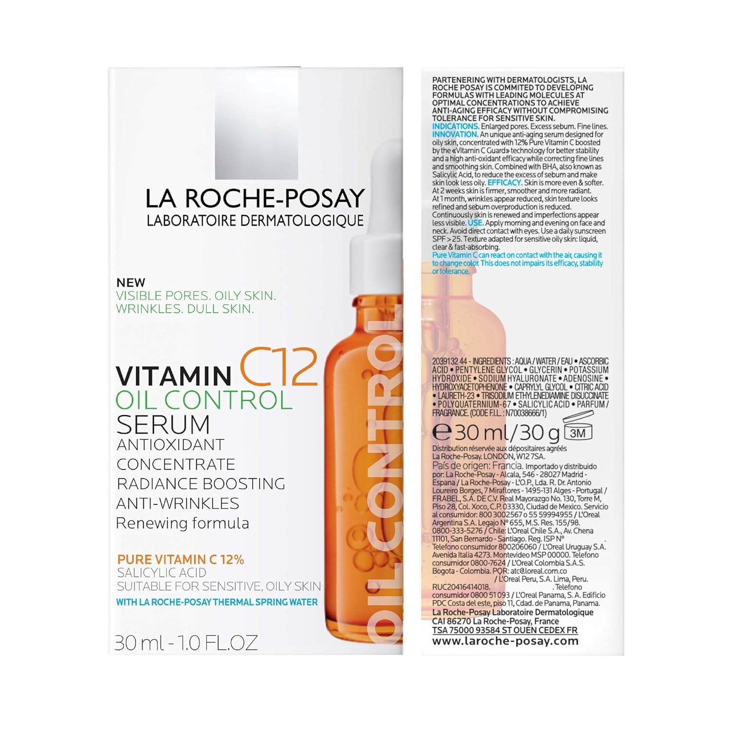 image:imageLa RochePosay 12 Vitamin C Face Serum 2 formulas with hyaluronic acidOil Control