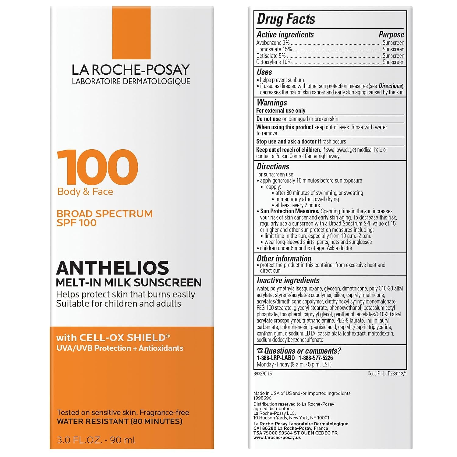 image:imageLa RochePosay Anthelios MeltIn Milk Sunscreen for Face amp Body SPF 1003 Fl Oz Pack of 1