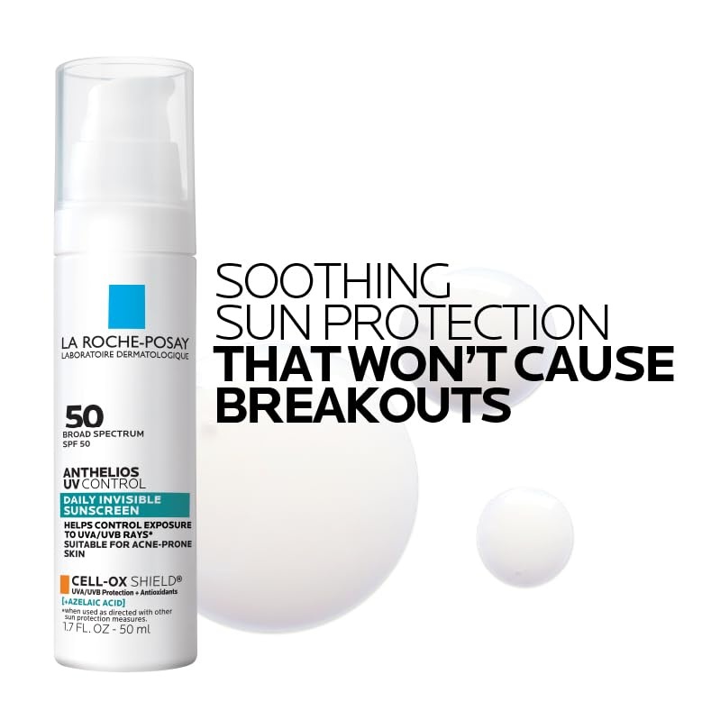 image:imageLa RochePosay Anthelios UV Daily Invisible Sunscreen SPF 50 3 FormulasAcneRosacea Prone Skin