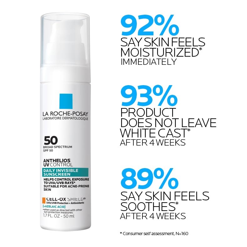 image:imageLa RochePosay Anthelios UV Daily Invisible Sunscreen SPF 50 3 FormulasAcneRosacea Prone Skin