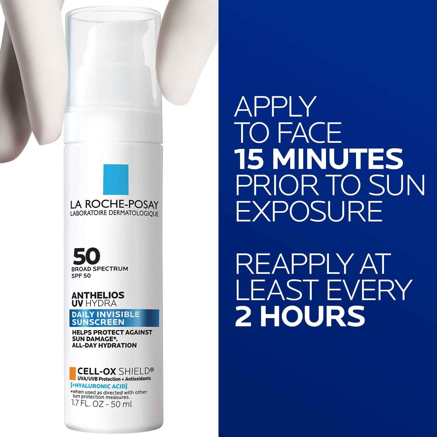 image:imageLa RochePosay Anthelios UV Daily Invisible Sunscreen SPF 50 3 FormulasAllDay Hydration