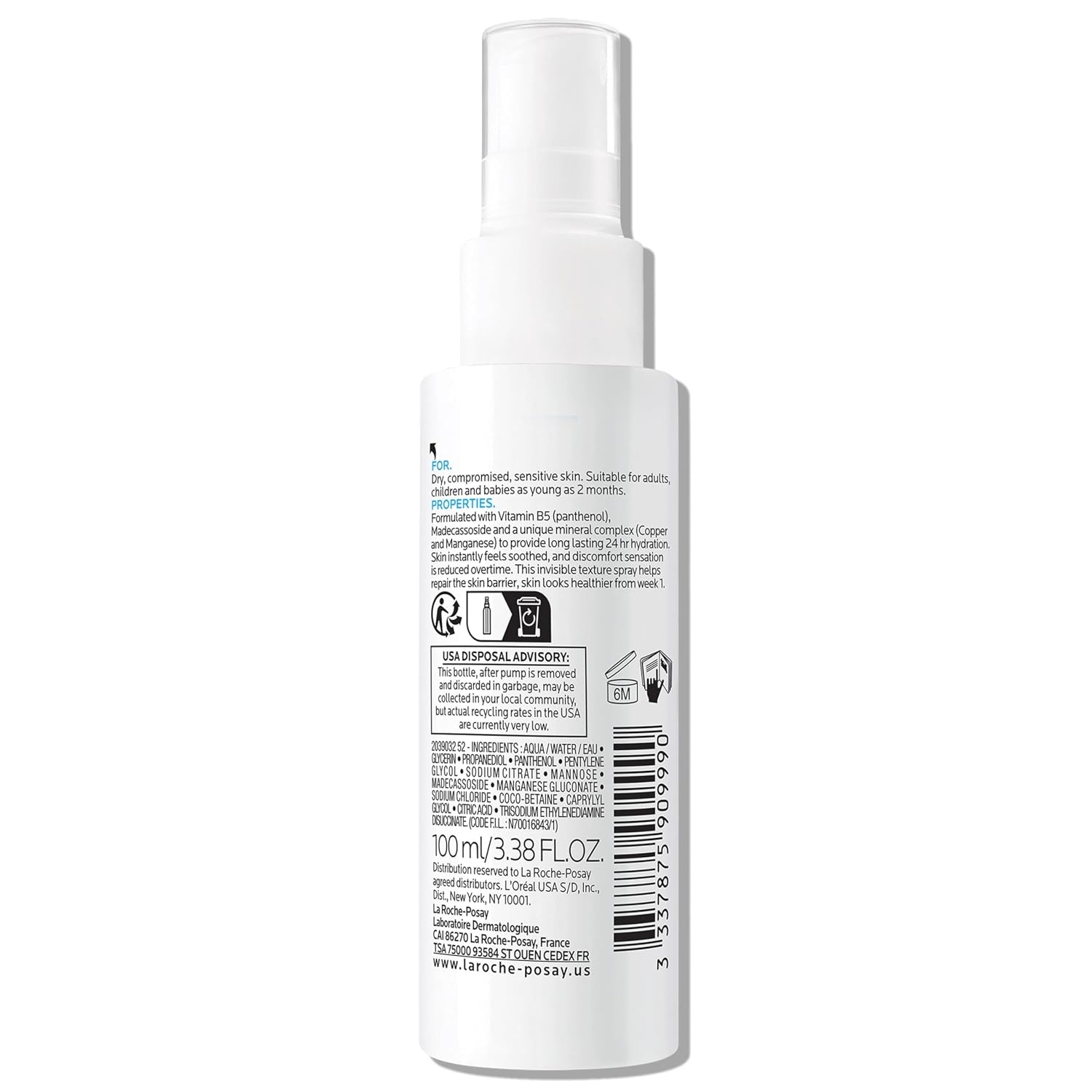 image:imageLa RochePosay Cicaplast B5 Spray Face Mist for Skin Barrier Repair 338oz