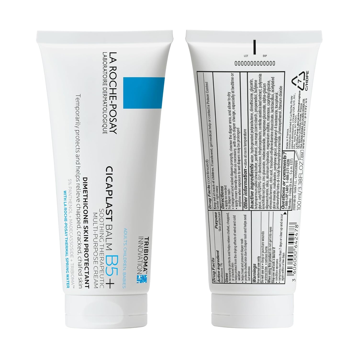 image:imageLa RochePosay Cicaplast Balm B5 Barrier Repair Cream for Dry Skin338 Fl Oz Pack of 2