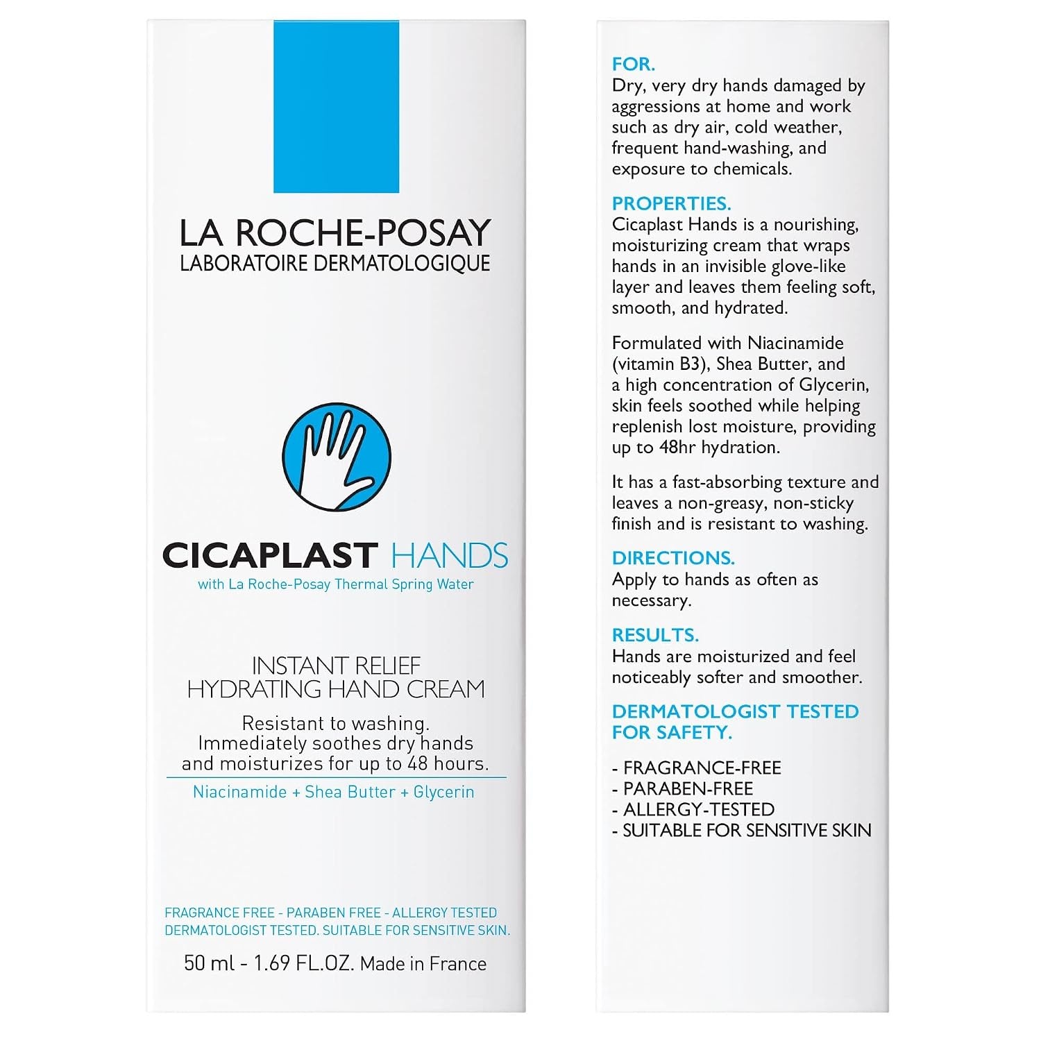 image:imageLa RochePosay Cicaplast Hand Cream with Shea Butter for Dry Hands169 Fl Oz Pack of 2