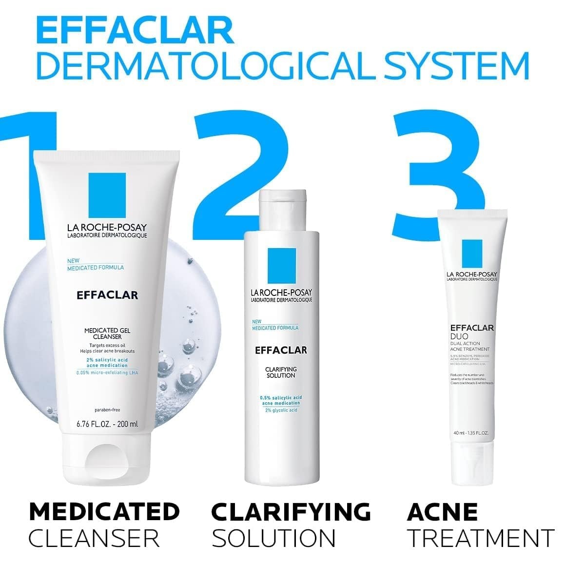 image:imageLa RochePosay Effaclar Medicated Acne Face Wash with 2 Salicylic Acid68 Fl Oz Pack of 2