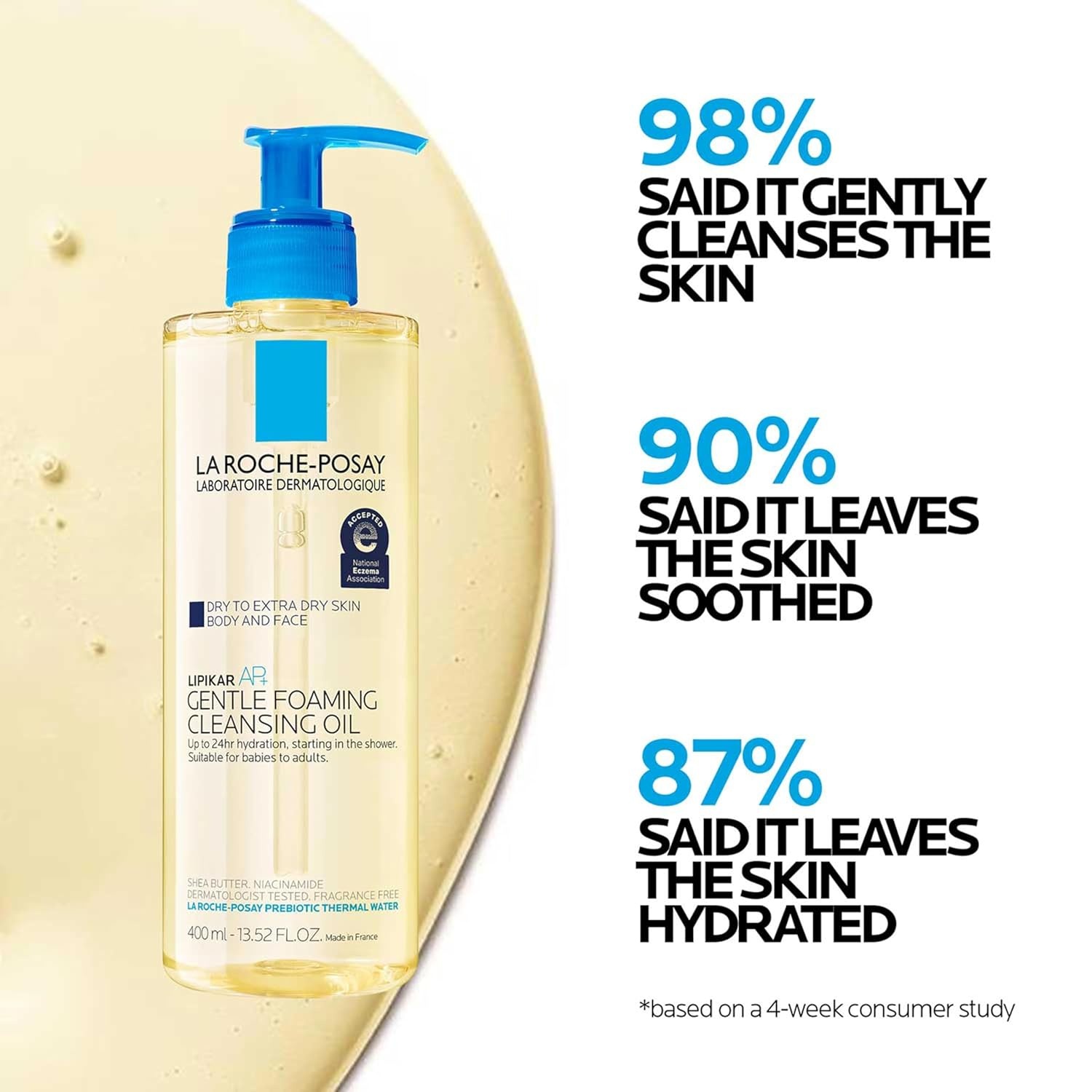 image:imageLa RochePosay Lipikar AP Gentle Foaming Cleansing Oil with Shea Butter1352 Fl Oz Pack of 2