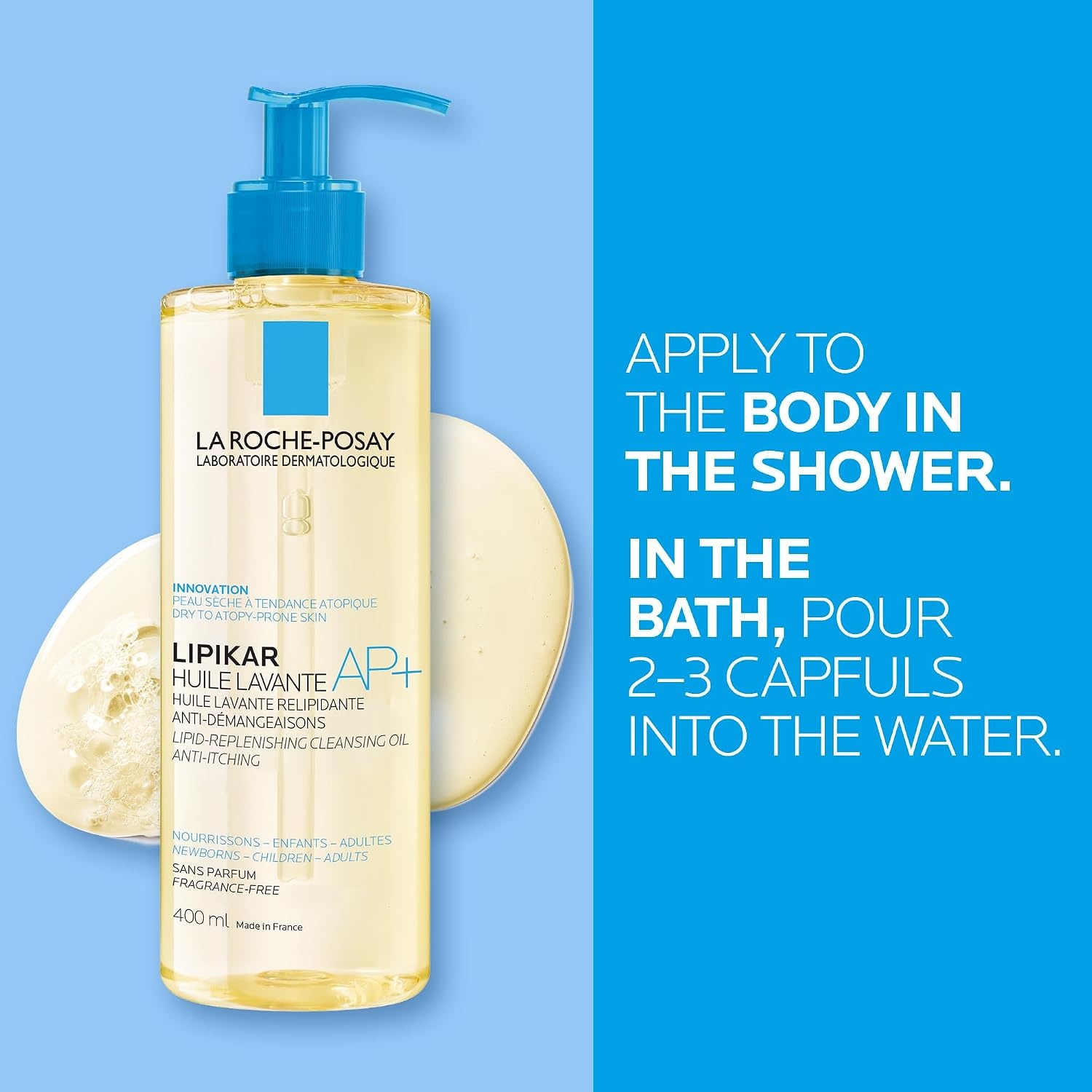 image:imageLa RochePosay Lipikar AP Gentle Foaming Cleansing Oil with Shea Butter1352 Fl Oz Pack of 2