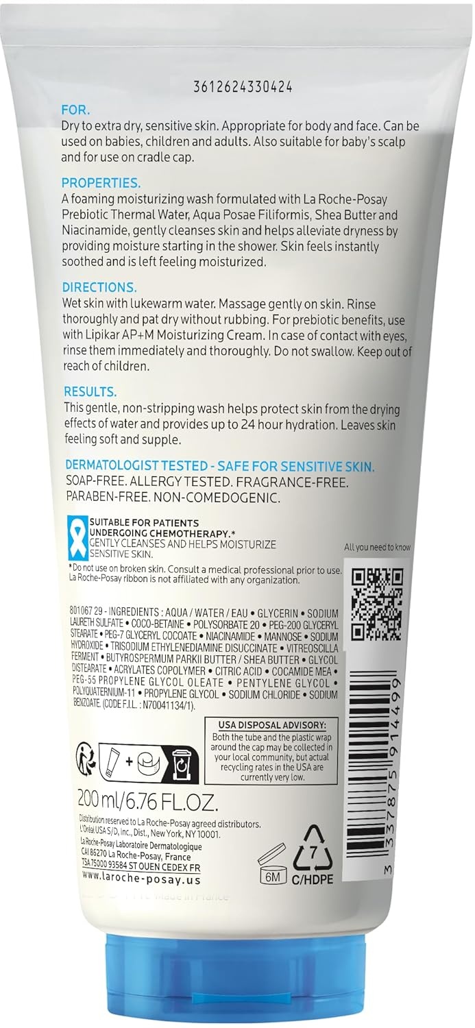 image:imageLa RochePosay Lipikar AP Gentle Moisturizing Body Wash with Shea Butter676 Fl Oz Pack of 1