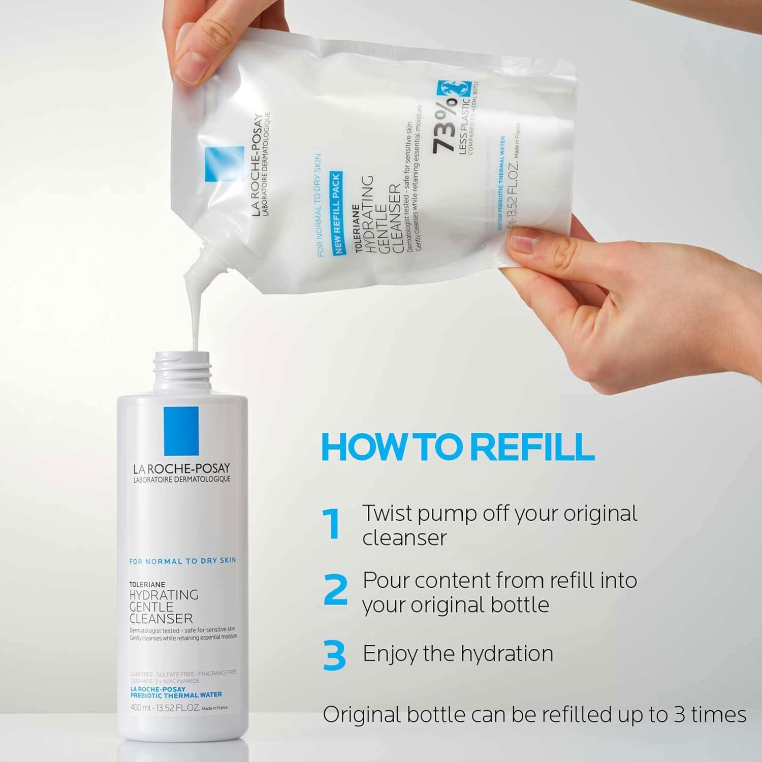 image:imageLa RochePosay Toleriane Hydrating Gentle Facial Cleanser with Niacinamide1352 Fl Oz Pack of 2
