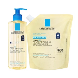 Bundle of La Roche-Posay Lipikar AP+ Gentle Foaming Cleansing Oil 400ML + Refill, Gentle Oil Cleanser for Face and Body Formulated with Niacinamide, Long-Lasting 24-hour Hydration