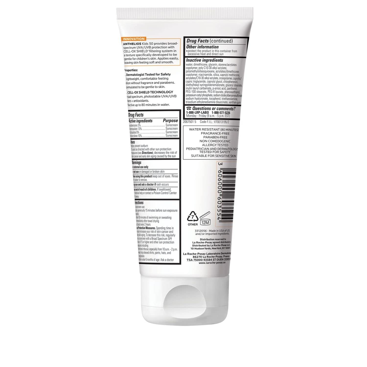 image:imageLa RochePosay Anthelios Kids Sunscreen Lotion SPF 50 Pediatrician Tested67 Fl Oz Pack of 1