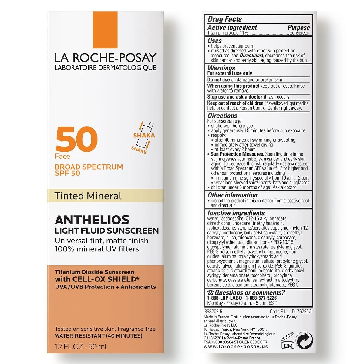 image:imageLa RochePosay Anthelios Mineral Light Fluid Sunscreen for Face in 5 shadesLight