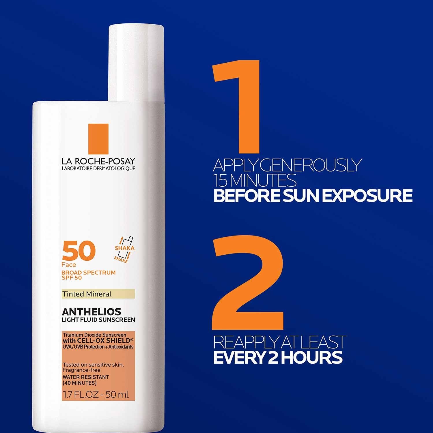 image:imageLa RochePosay Anthelios Mineral Light Fluid Sunscreen for Face in 5 shadesLight