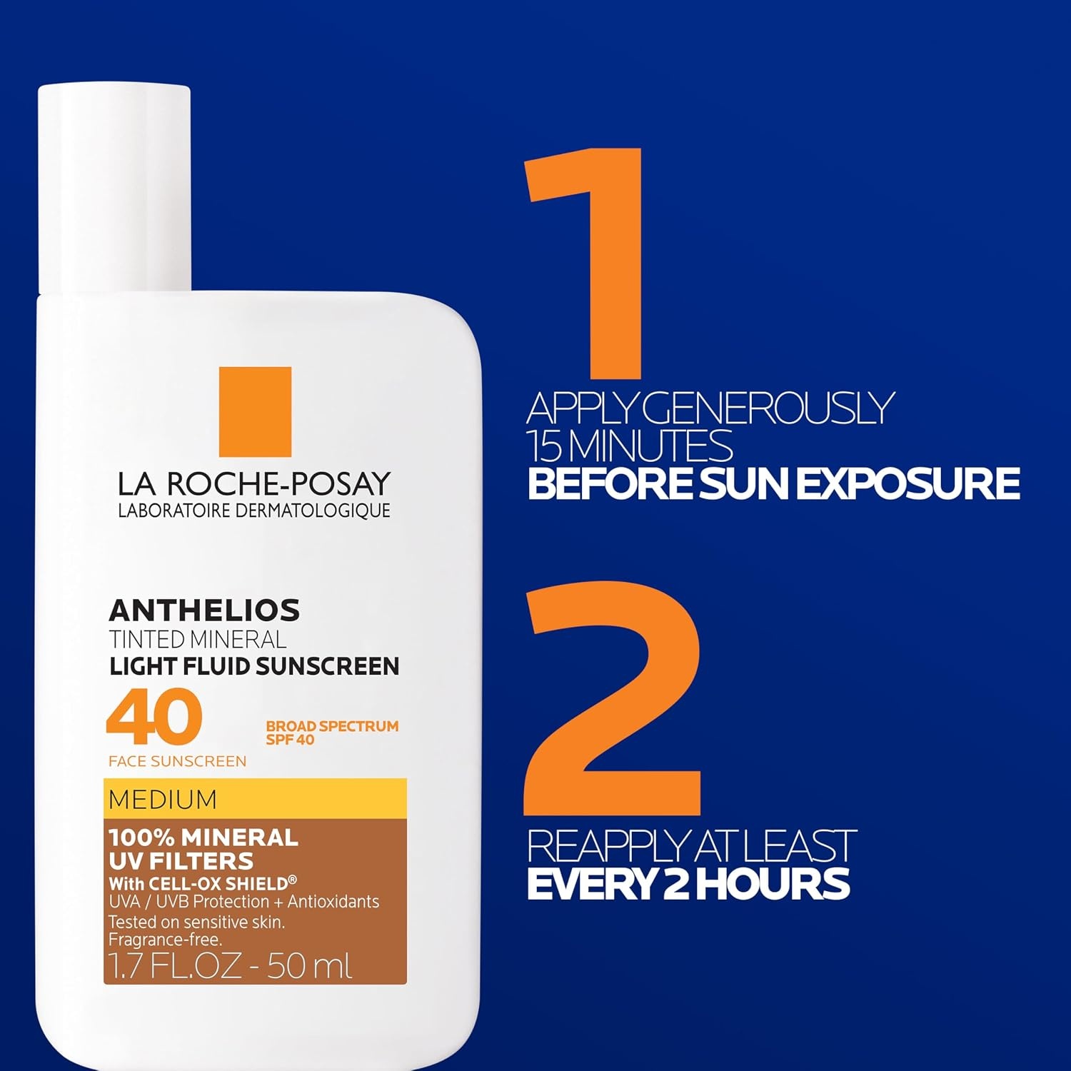image:imageLa RochePosay Anthelios Mineral Light Fluid Sunscreen for Face in 5 shadesMedium