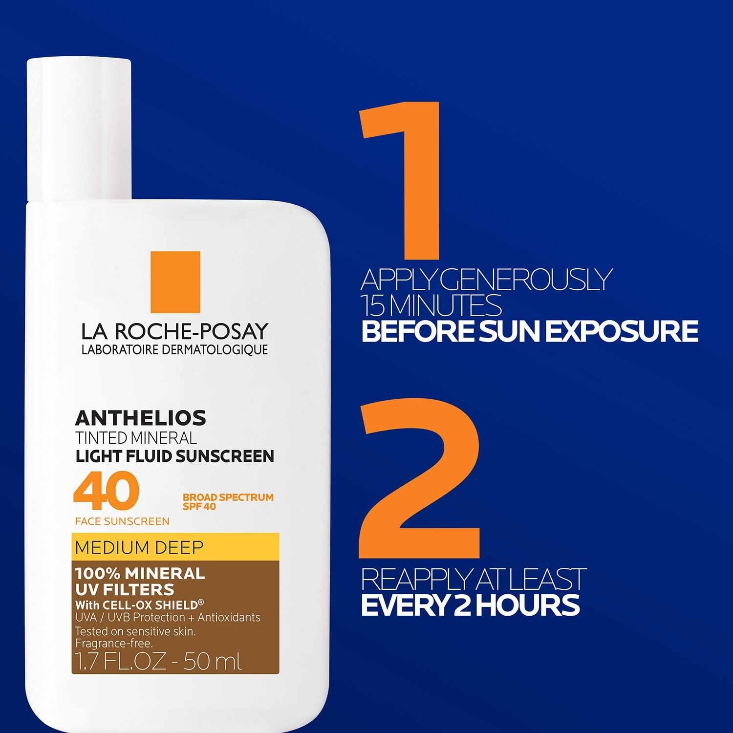 image:imageLa RochePosay Anthelios Mineral Light Fluid Sunscreen for Face in 5 shadesMediumDeep