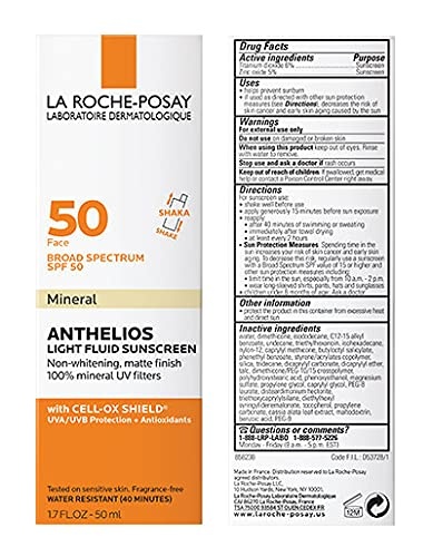image:imageLa RochePosay Anthelios Mineral Light Fluid Sunscreen for Face in 5 shadesUntinted