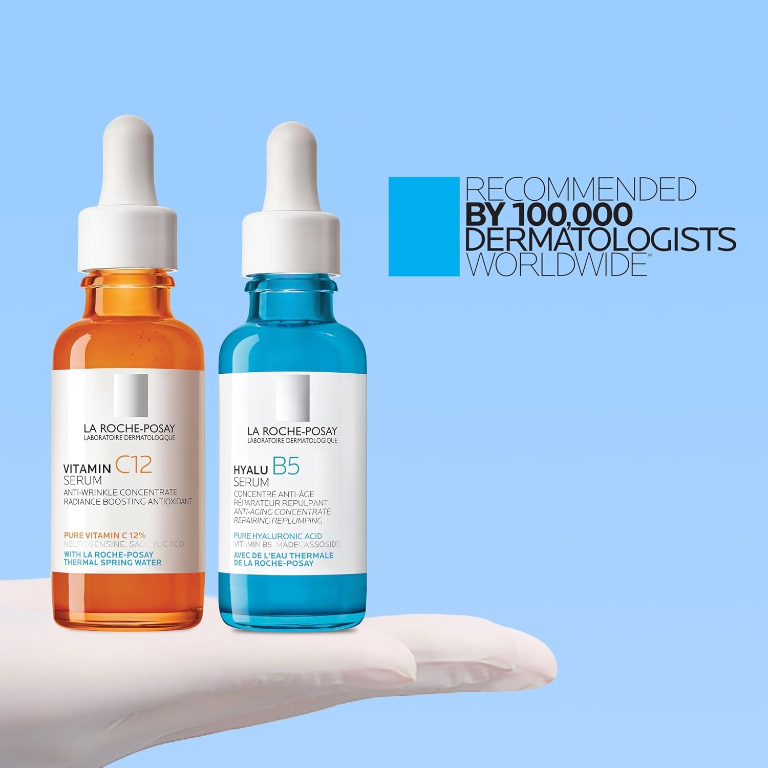image:imageLa RochePosay Hyalu B5 Pure Hyaluronic Acid Serum for Face Vitamin B5 Hyaluronic Acid Madecassoside Hydrating Serum Visibly Plumps Skin Sensitive Skin Safe Anti Aging OilFree202 Fl Oz Pack of 2