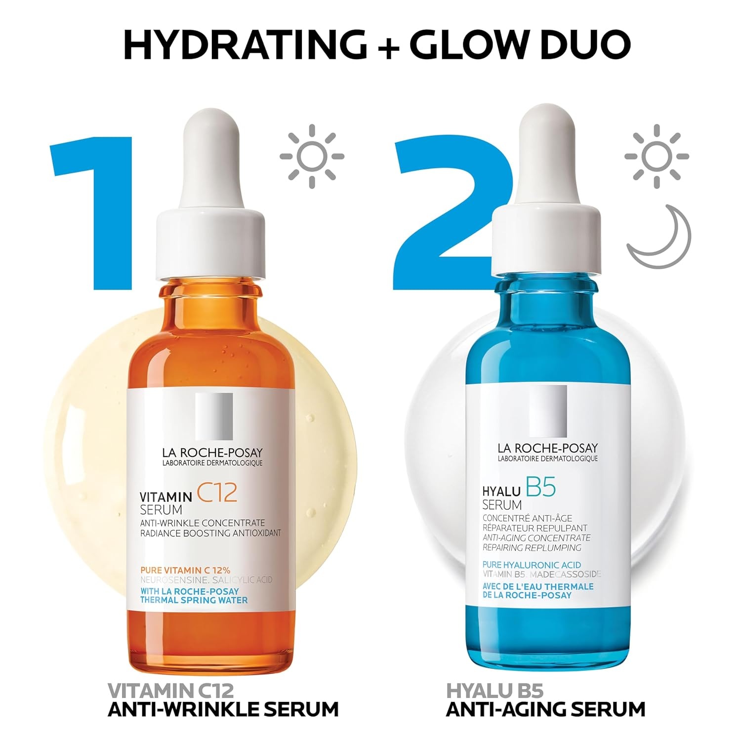 image:imageLa RochePosay Hyalu B5 Pure Hyaluronic Acid Serum for Face Vitamin B5 Hyaluronic Acid Madecassoside Hydrating Serum Visibly Plumps Skin Sensitive Skin Safe Anti Aging OilFree202 Fl Oz Pack of 2