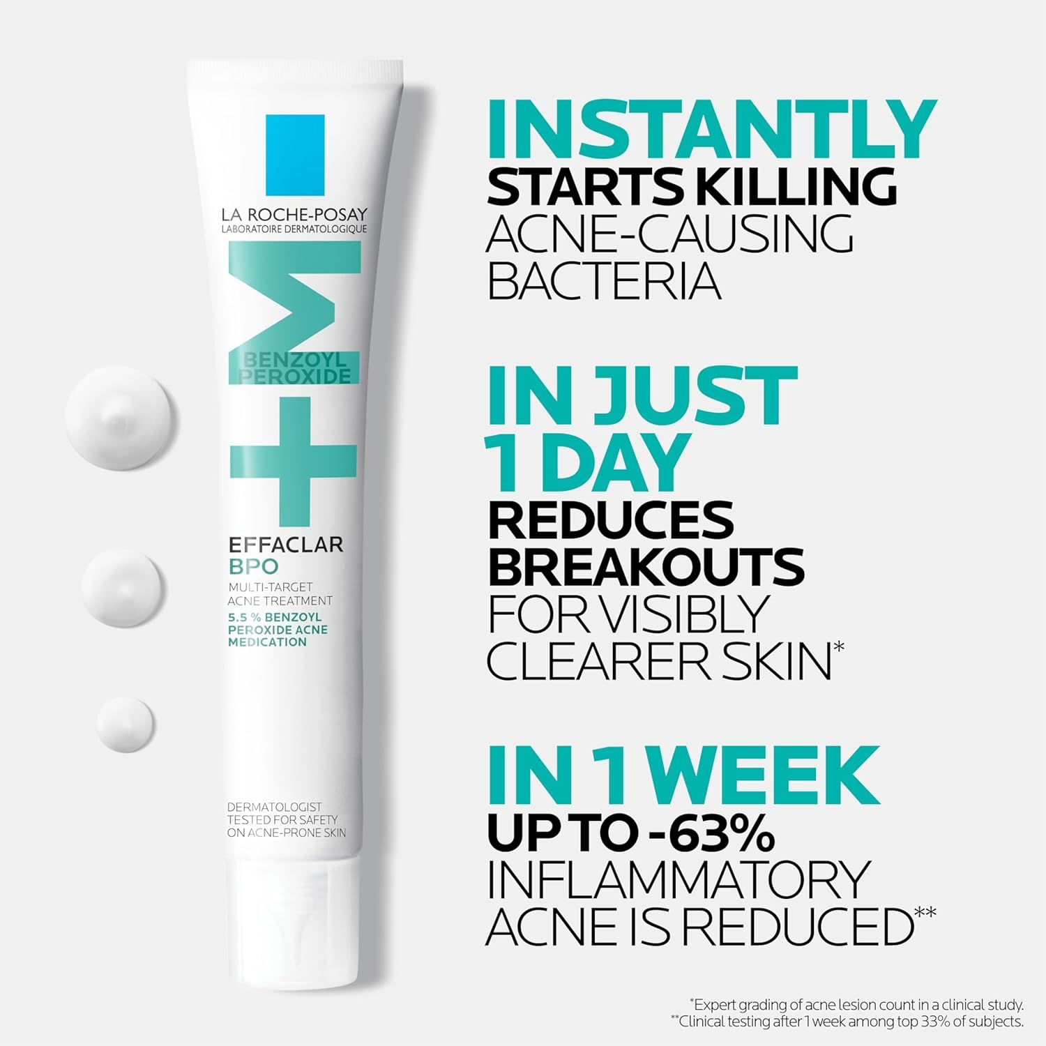 image:imageLa RochePosay Effaclar BPO MultiTarget Acne Treatment Benzoyl Peroxide068 Fl Oz Pack of 1