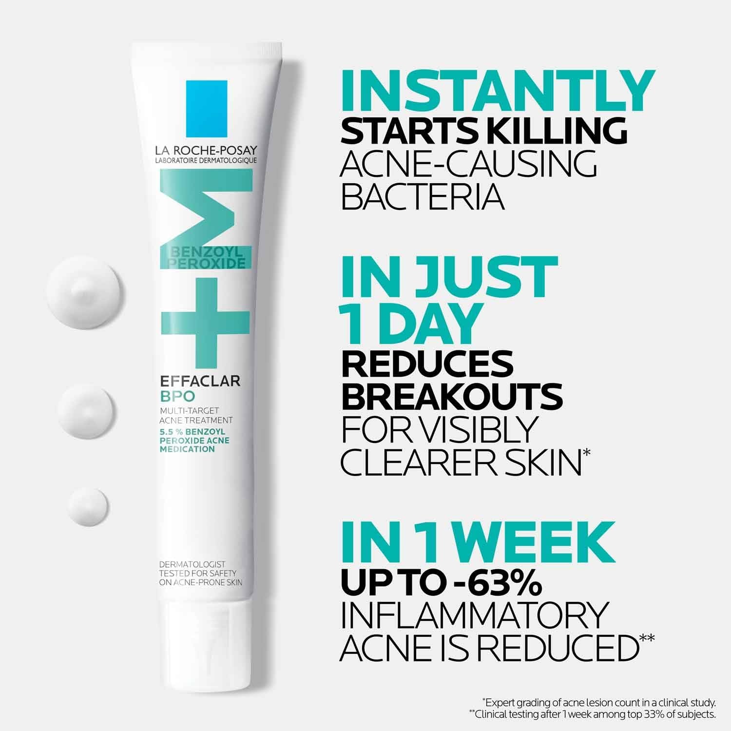 image:imageLa RochePosay Effaclar BPO MultiTarget Acne Treatment Benzoyl Peroxide135 Fl Oz Pack of 1