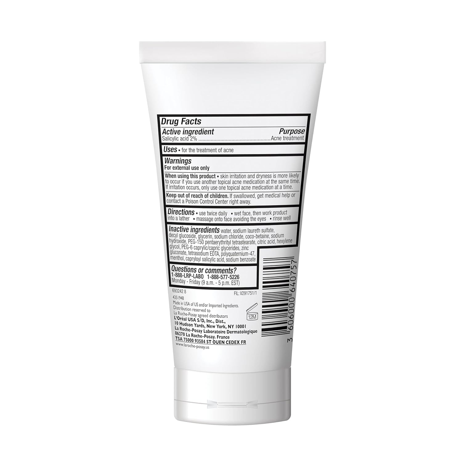 image:imageLa RochePosay Effaclar Medicated Acne Face Wash with Salicylic Acid169 Ounce Pack of 1
