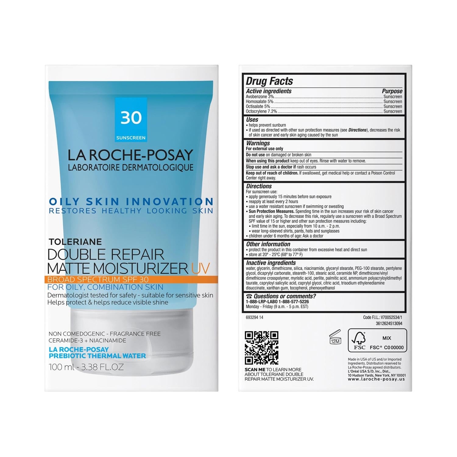 image:imageLa RochePosay Toleriane Double Repair Matte Face MoisturizerSPF 30