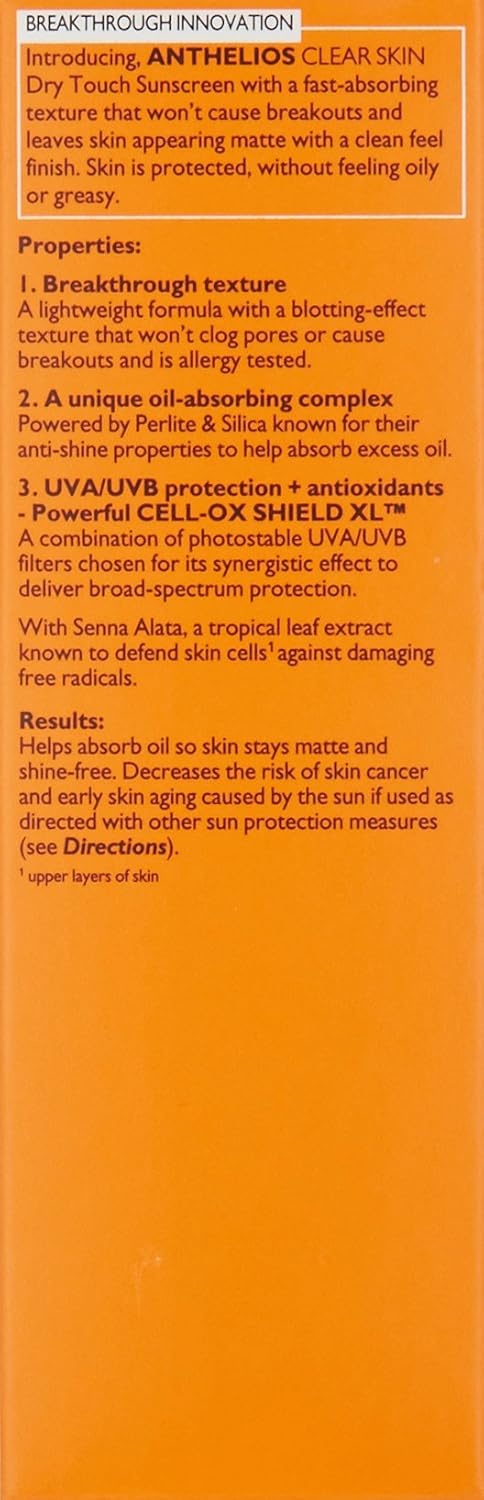 image:imageLa RochePosay Anthelios Clear Skin Dry Touch Sunscreen for Face SPF 6017 Fl Oz Pack of 1