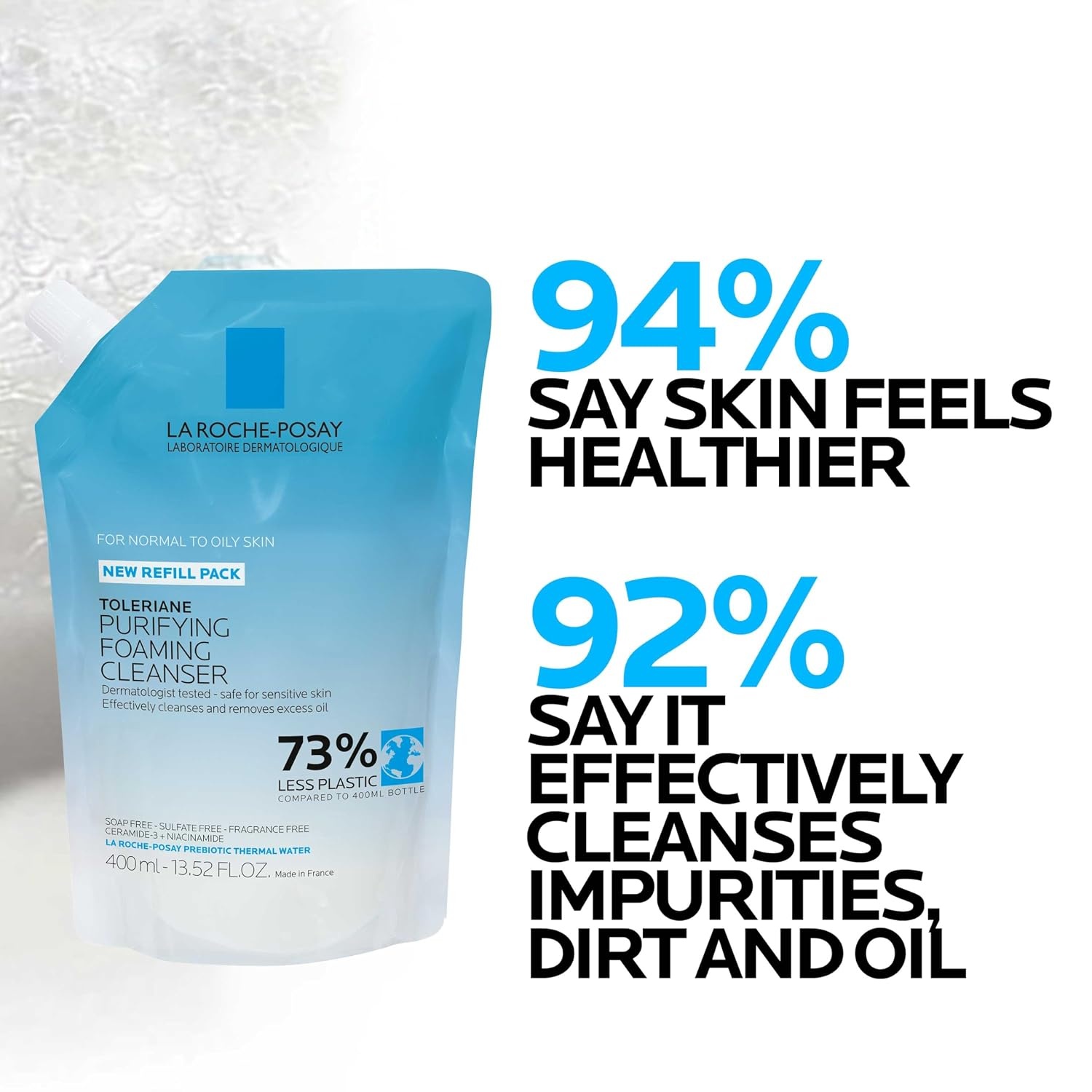 image:imageLa RochePosay Toleriane Purifying Foaming Facial Cleanser with Niacinamide1352 Fl Oz Pack of 2