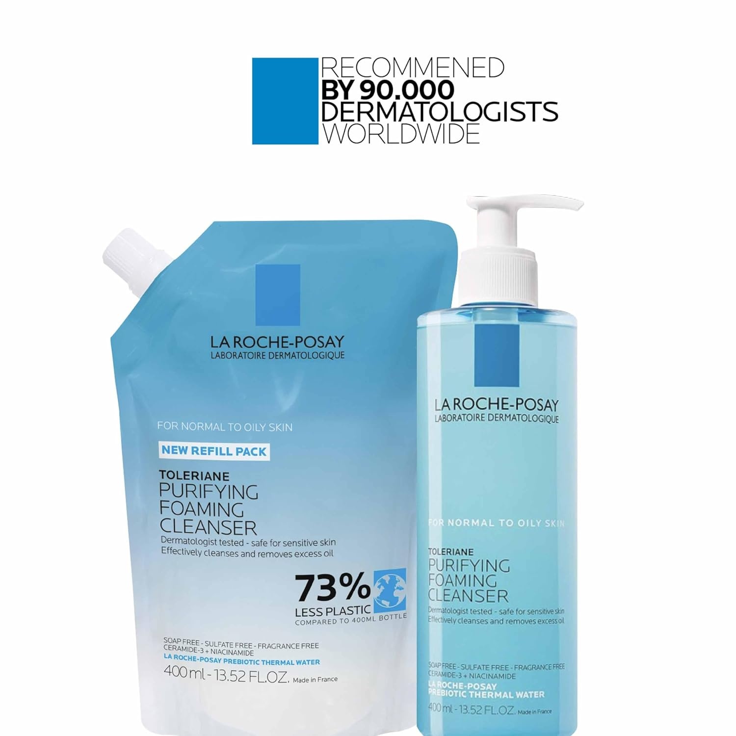 image:imageLa RochePosay Toleriane Purifying Foaming Facial Cleanser with Niacinamide1352 Fl Oz Pack of 2