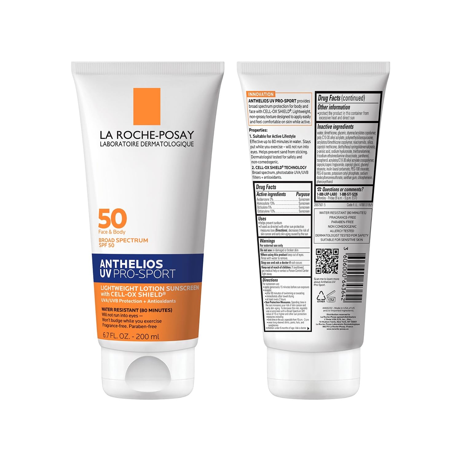 image:imageLa RochePosay Anthelios UV ProSport SPF Face amp Body Sunscreen676 Fl Oz Pack of 1