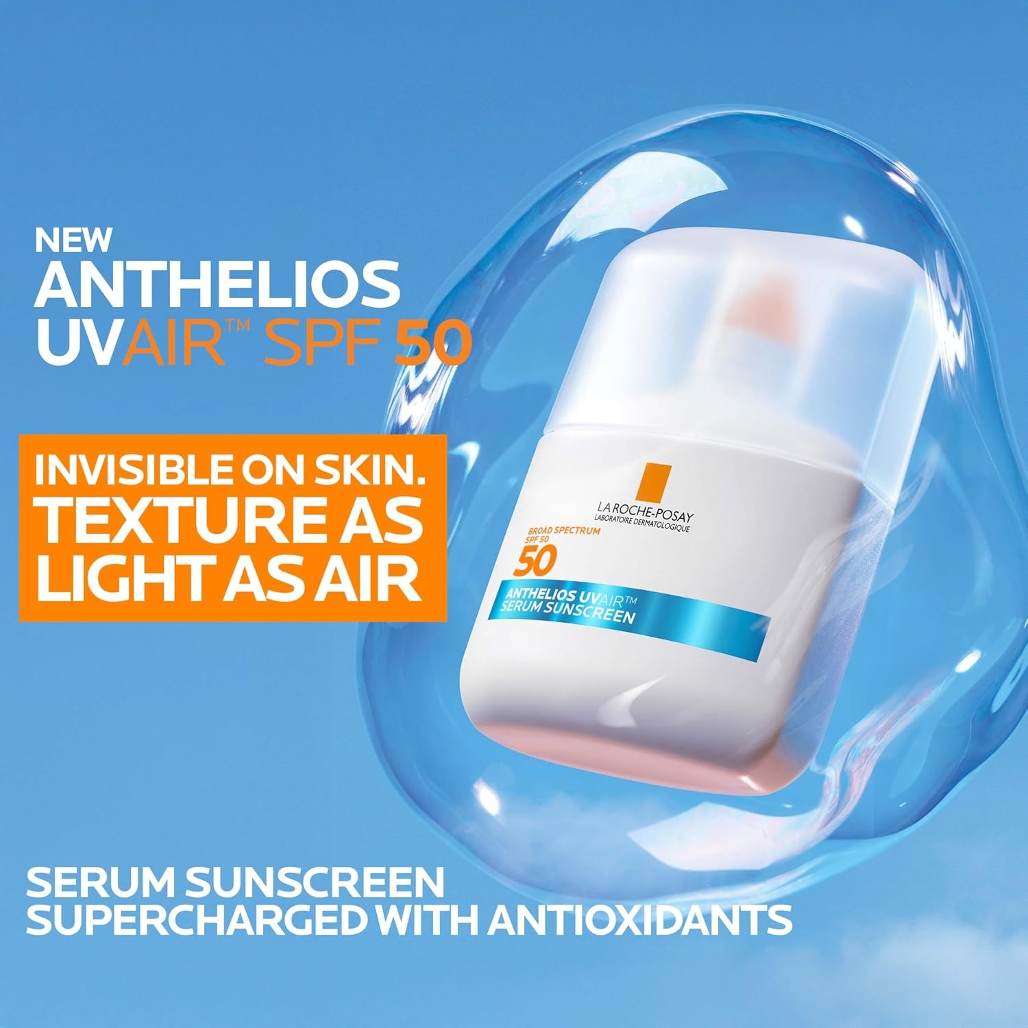 image:imageLa RochePosay Anthelios UVAir Sunscreen Serum SPF 50 with hyaluronic acidChemical