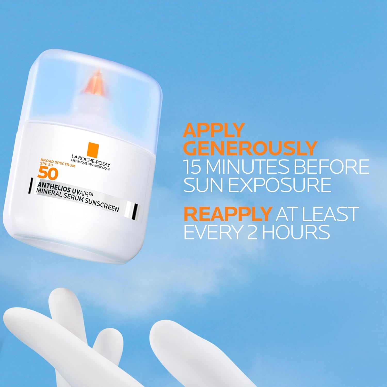 image:imageLa RochePosay Anthelios UVAir Sunscreen Serum SPF 50 with hyaluronic acidMineral