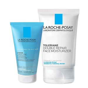 La Roche-Posay Toleriane Skin Care Set, Face Moisturizer & Face Wash(2.54 Fl Oz (Pack of 2))