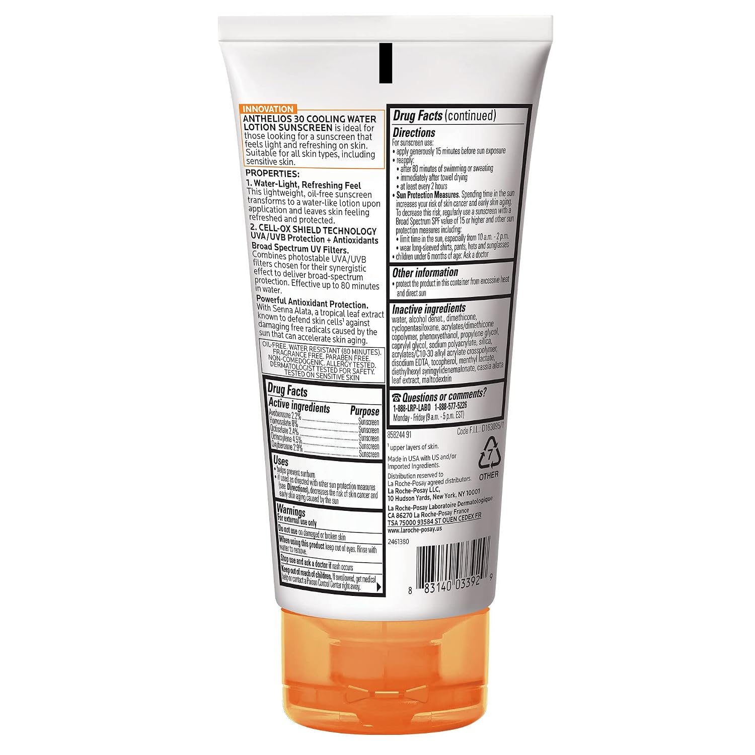 image:imageLa RochePosay Anthelios Cooling Water Lotion Face amp Body Sunscreen SPF 60SPF 60