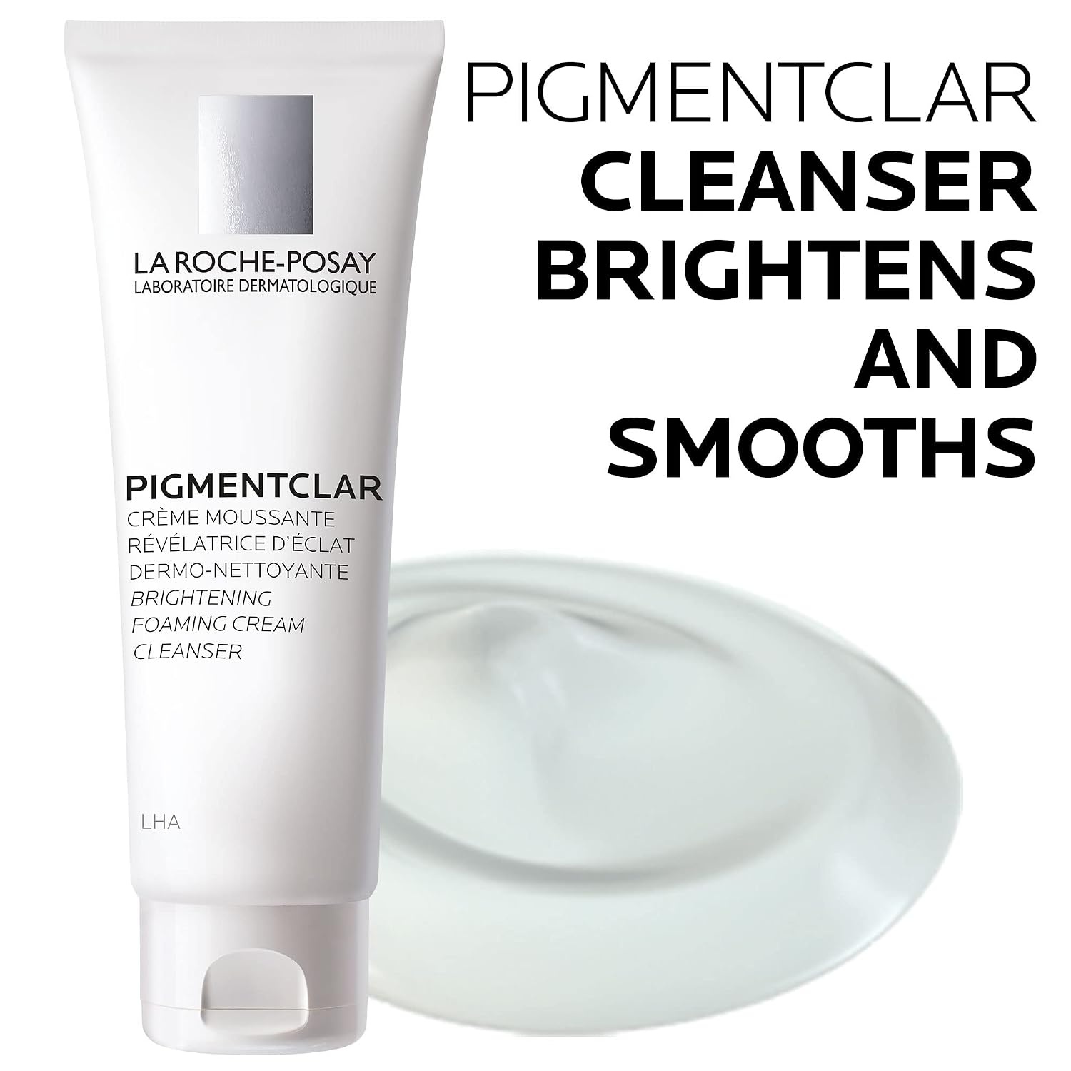 image:imageLa RochePosay Pigmentclar Brightening Face Cleanser Exfoliating Face Wash with LHAs Dark Spot Remover and Skin Tone Brightening Fragrance Free Foaming Cream Cleanser