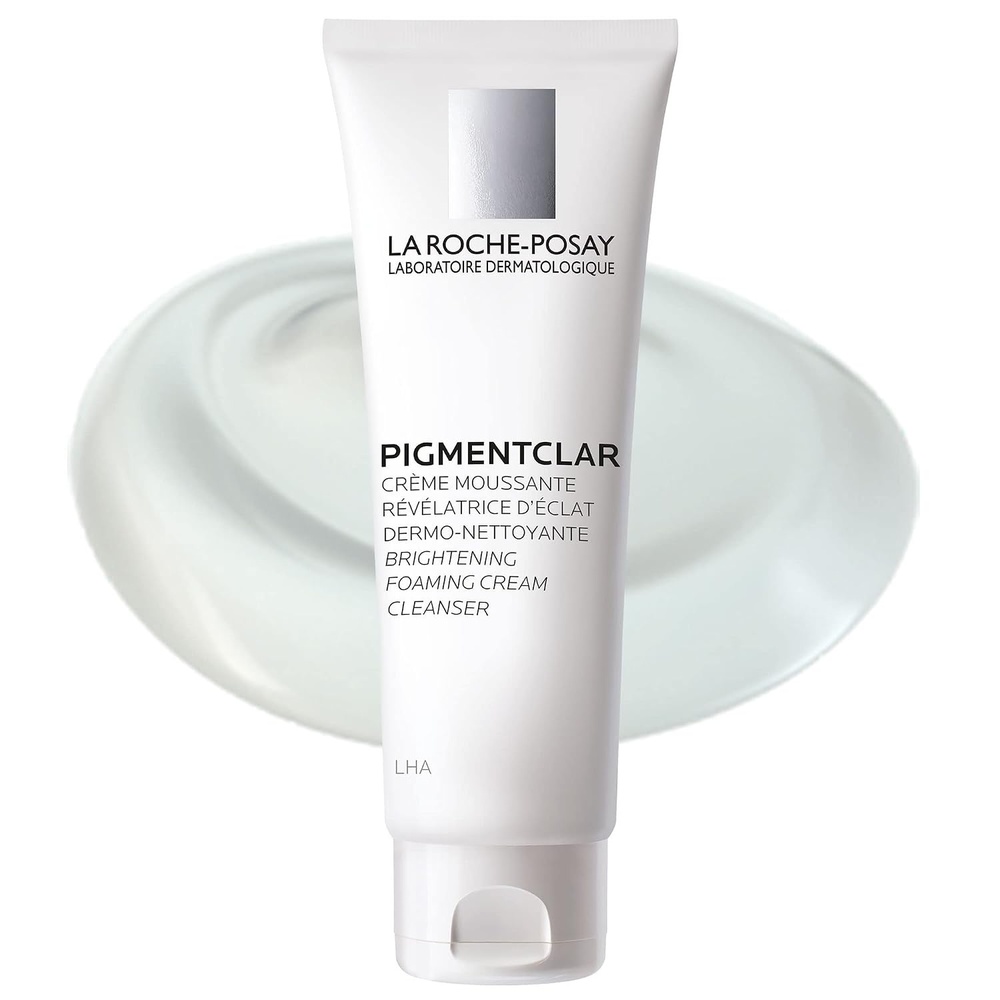 image:imageLa RochePosay Pigmentclar Brightening Face Cleanser Exfoliating Face Wash with LHAs Dark Spot Remover and Skin Tone Brightening Fragrance Free Foaming Cream Cleanser