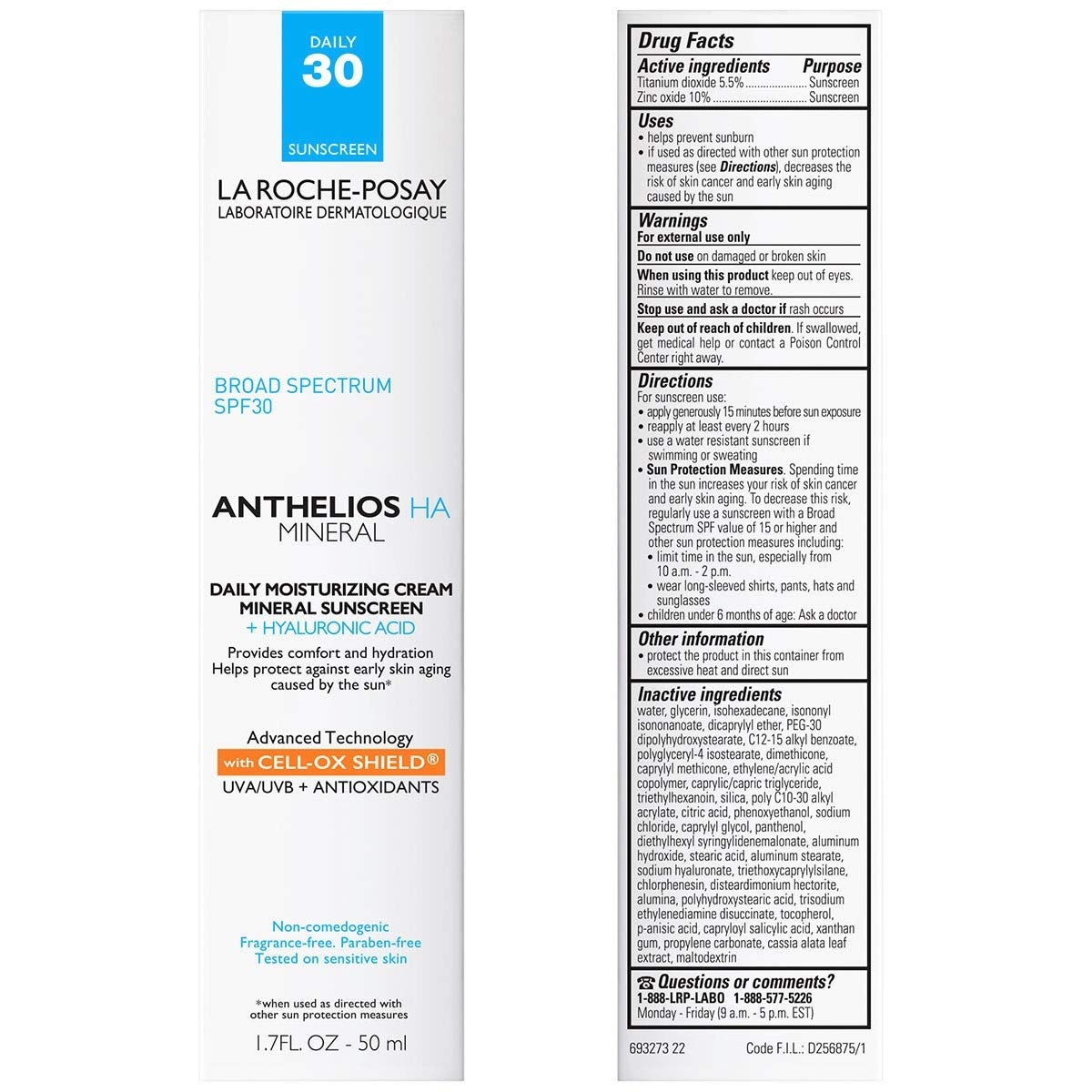 image:imageLa RochePosay Anthelios 100 Mineral Sunscreen Moisturizer with Hyaluronic Acid Broad Spectrum SPF 30 Face Sunscreen with Zinc Oxide amp Titanium Dioxide 17 fl oz