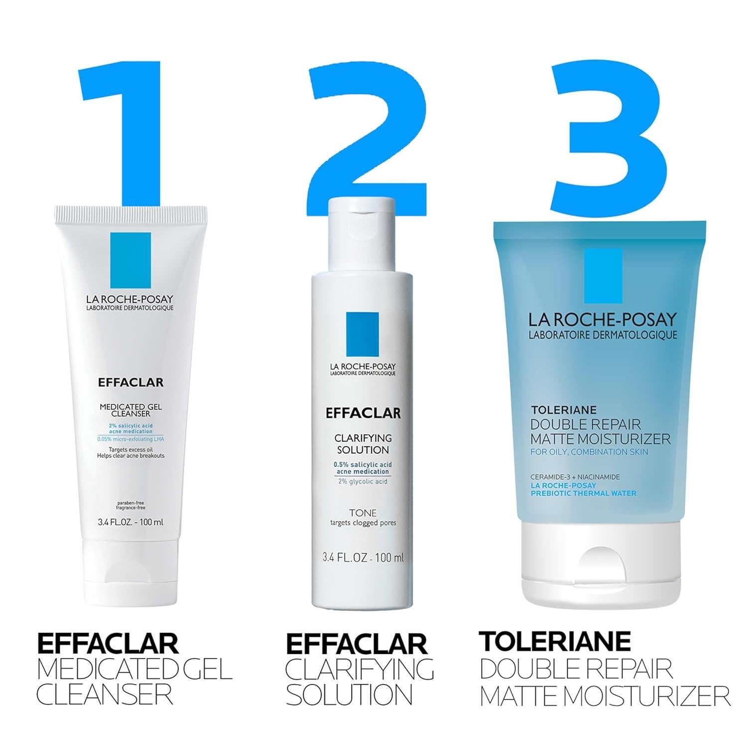 image:imageLa RochePosay Effaclar Daily Acne Kit with Cleanser Toner amp Moisturizer
