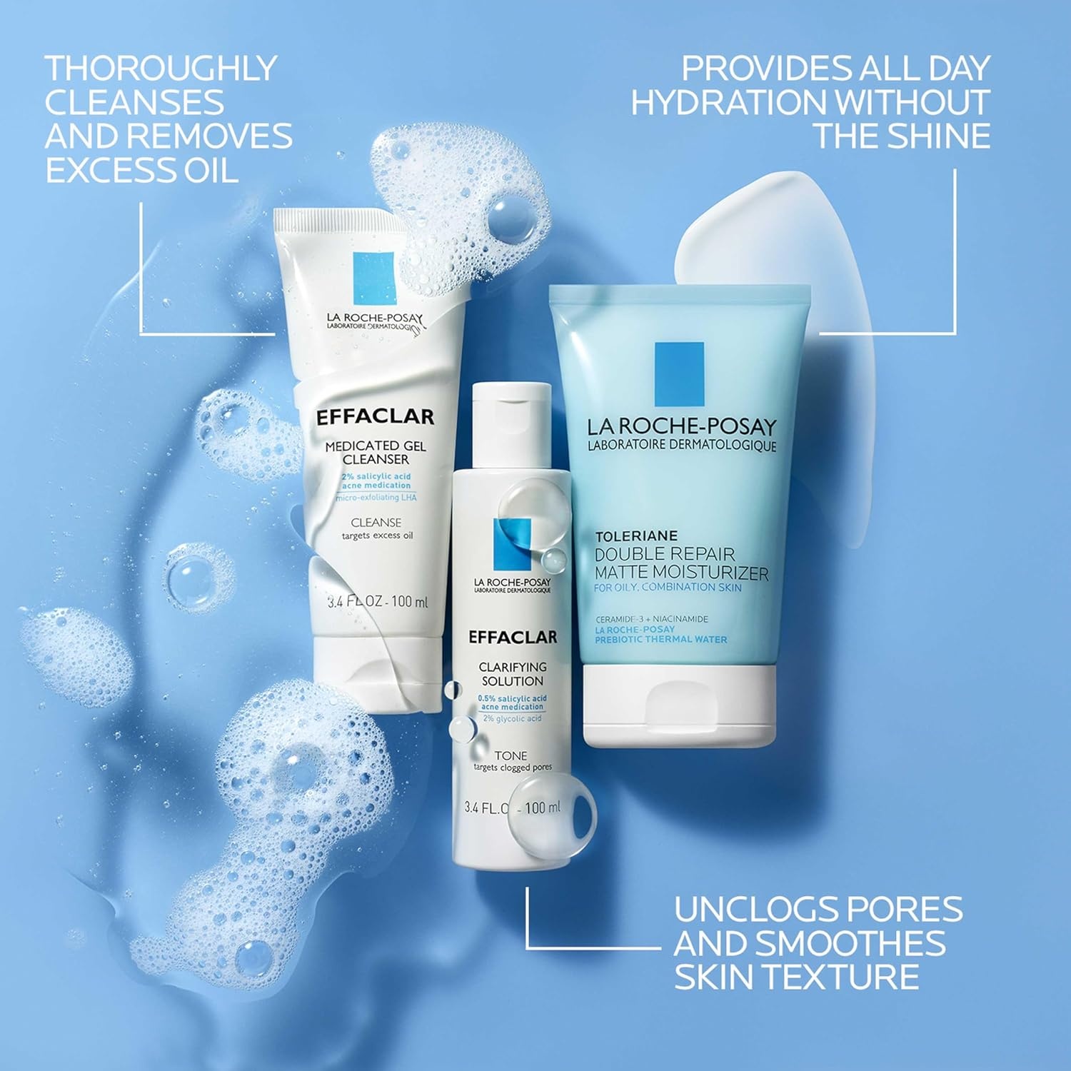 image:imageLa RochePosay Effaclar Daily Acne Kit with Cleanser Toner amp Moisturizer