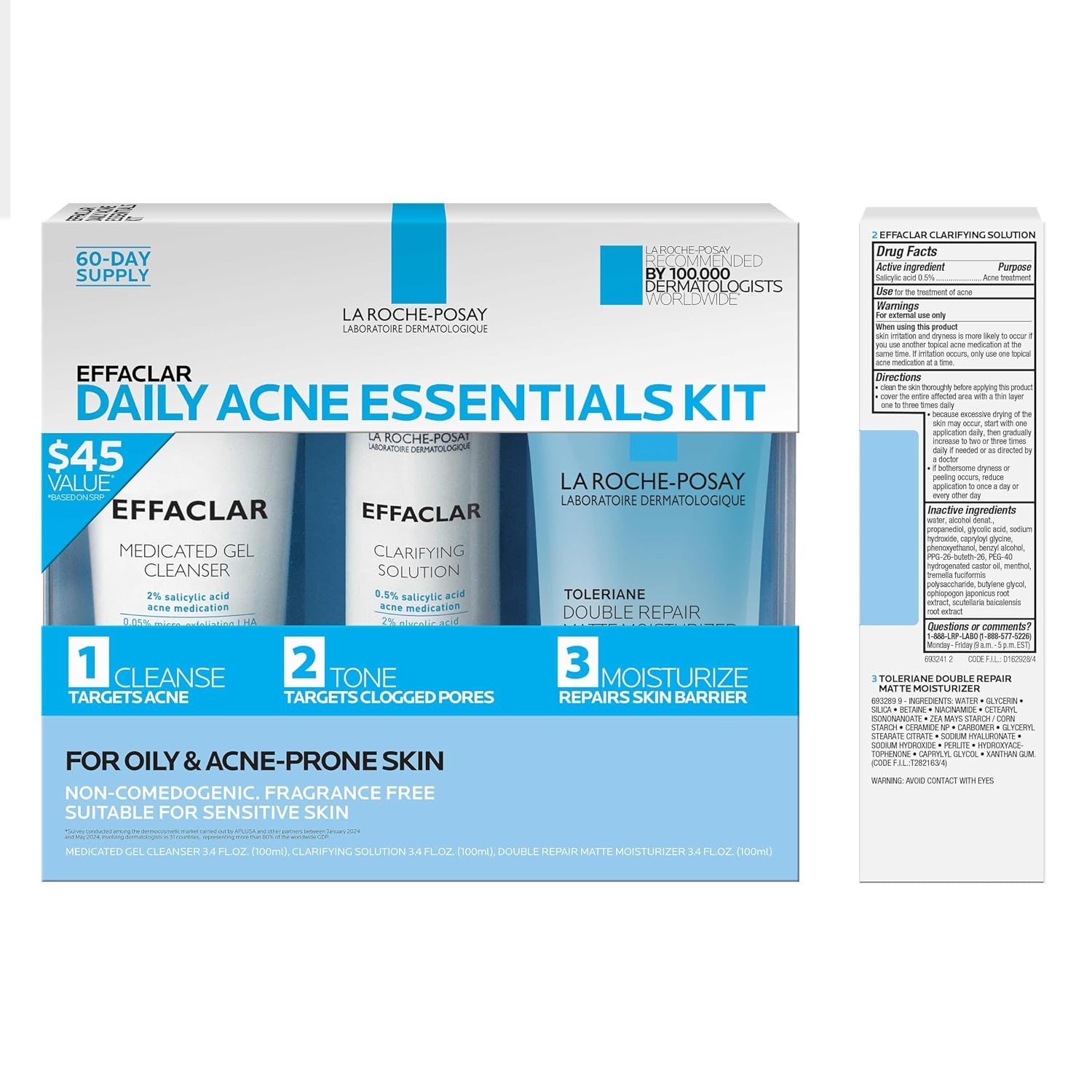 image:imageLa RochePosay Effaclar Daily Acne Kit with Cleanser Toner amp Moisturizer