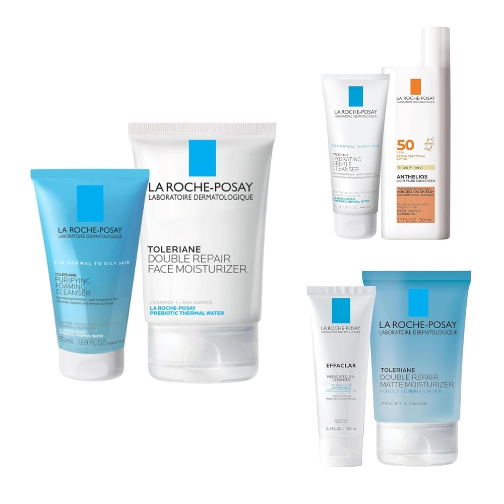 image:imageLa RochePosay Gift Sets Double Repair Face Moisturizer amp Purifying Foaming Cleanser Tinted Mineral SPF 50 amp Hydrating Gentle Cleanser Medicated Gel Wash amp Matte Moisturizer