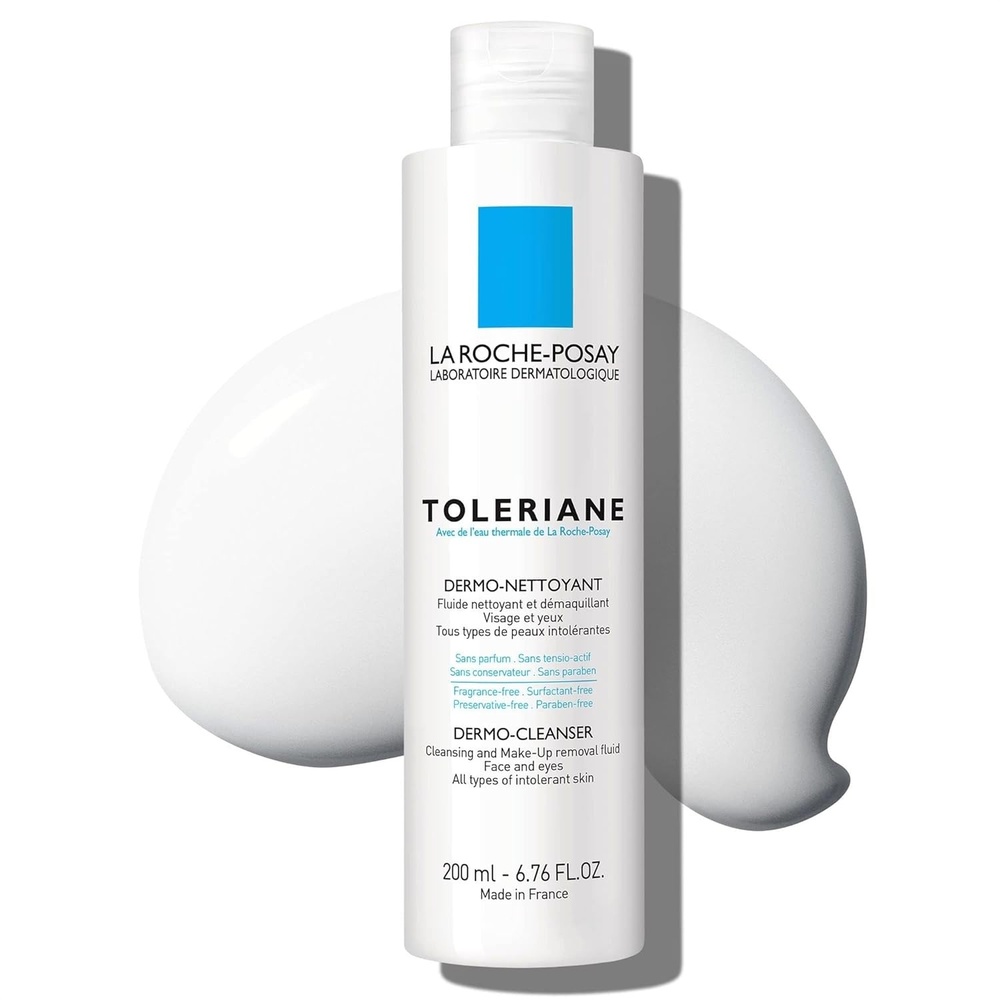 image:imageLa RochePosay Toleriane Dermo Facial Cleanser for Face amp Eyes Gentle Face Wash and Makeup Remover Milky Texture Fragrance Free Preservative Free